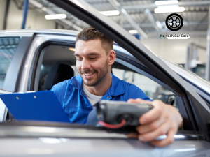 Driver checking vehicle condition as part of regular car care Sydney